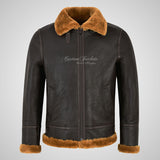 VOSTOK Men's B3 Sheepskin Flying Jacket Ginger Fur Shearling Jacket