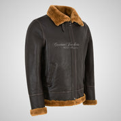 VOSTOK Men's B3 Sheepskin Flying Jacket Ginger Fur Shearling Jacket