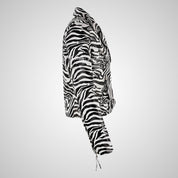 BRANDO Ladies Leather Biker Jacket in Zebra Print