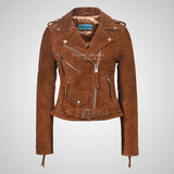 BRANDO Ladies Biker Suede Jacket Leather Biker Jacket