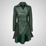 ENVY Ladies Laced Back Leather Flare Coat