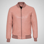 JACK Leather Bomber Jacket Varsity Jacket