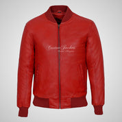 JACK Leather Bomber Jacket Varsity Jacket