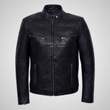 RAGE Mens Leather Fashion Biker Jacket Soft Leather