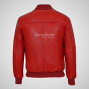 JACK Leather Bomber Jacket Varsity Jacket