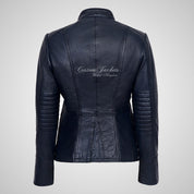 MILITARY Style Ladies Short Studded Leather Jacket Lambskin Leather