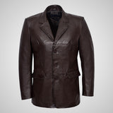 OXFORD 3 Button Leather Blazer Jacket For Men Soft Leather