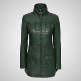 GINVERA Ladies Hip Length Blouson Jacket Soft Lambskin Leather