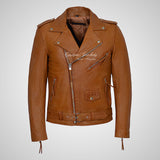 MARLON BRANDO Style Mens Biker Leather Jacket Casual Fashion Jacket