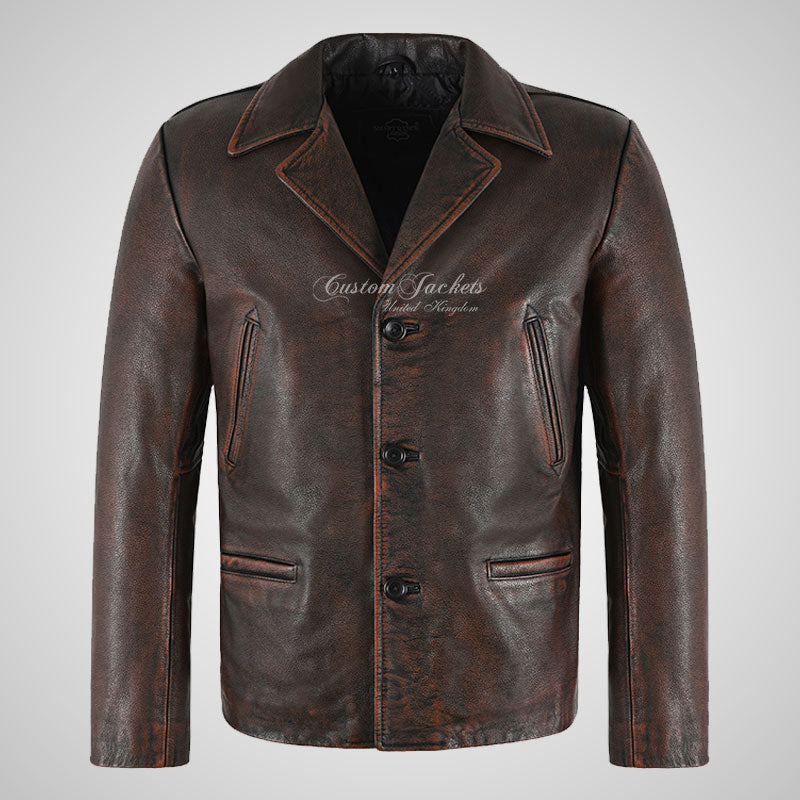 AMERICANA Leather Blazer Vintage Biker Leather Blazer