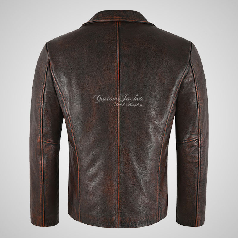 AMERICANA Leather Blazer Vintage Biker Leather Blazer