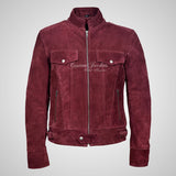 ROADSTRE Men's Suede Biker Jacket - Soft Calf Suede Leather
