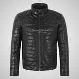 HAWORTH Men's Puffer Leather Jacket Padded Jacket