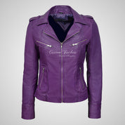 BLAZE Leather Biker Leather Jacket For Women Soft Lambskin Leather