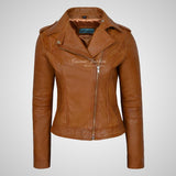 BRYNN Womens Leather Biker Jacket