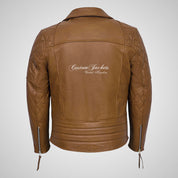 HIGHWAY Mens Leather Biker Jacket Cowhide Leather Jacket