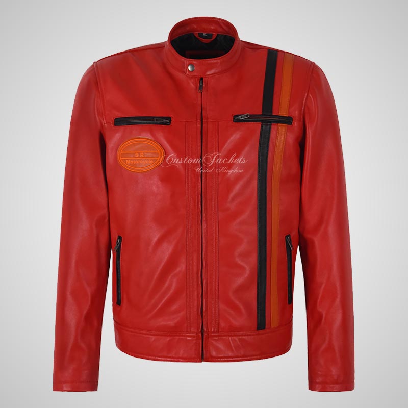 SMART RANGE Men's Biker Leather Jacket Fashion Jacket