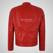 SMART RANGE Mens Leather Biker Jacket