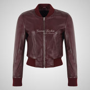 GARRINGTON Women Short Leather Bomber Jacket