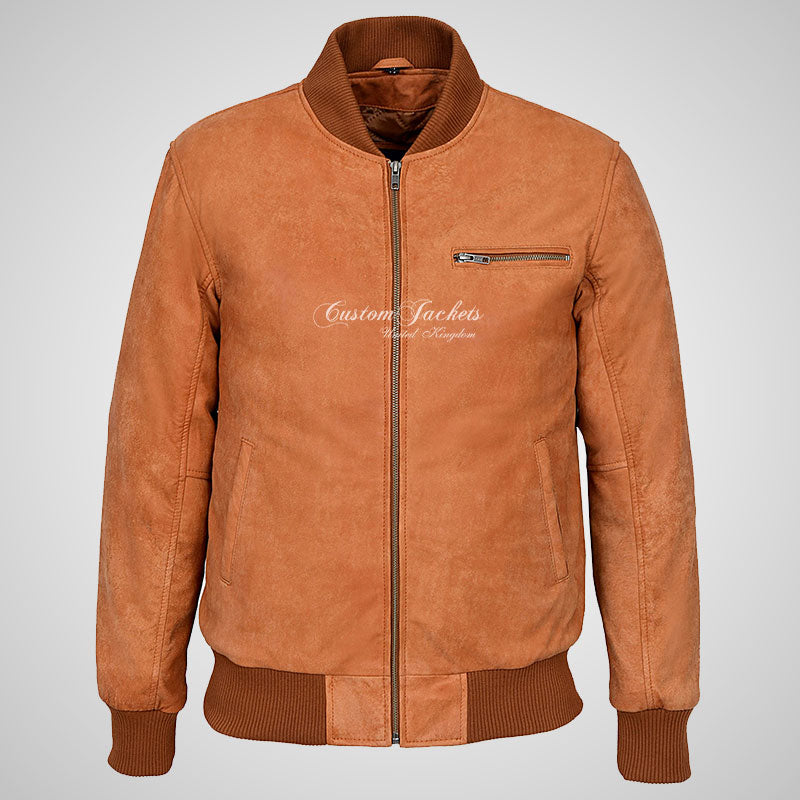 SEVENTIES 70’s Vintage Buffed Leather Bomber Jacket For Mens