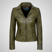 BLAZE Leather Biker Leather Jacket For Women Soft Lambskin Leather