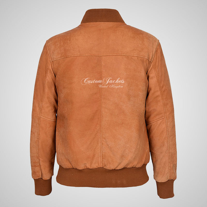 SEVENTIES 70’s Vintage Buffed Leather Bomber Jacket For Mens