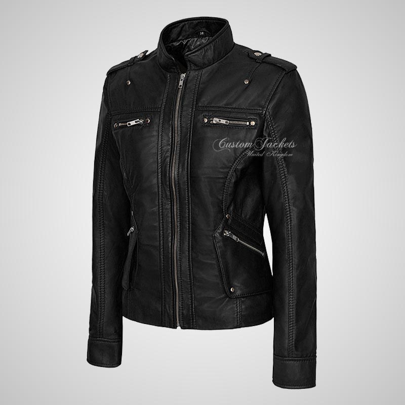 BETHANY Women Real Leather Fashion Jacket