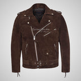 MARLON BRANDO Mens Suede Biker Jacket Suede Leather Jacket