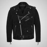 MARLON BRANDO Mens Suede Biker Jacket Suede Leather Jacket