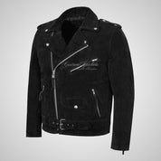 MARLON BRANDO Mens Suede Biker Jacket Suede Leather Jacket