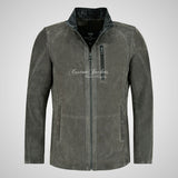 TURIN Nubuck Leather Blouson Leather Jacket For Mens Cow Nubuck Leather