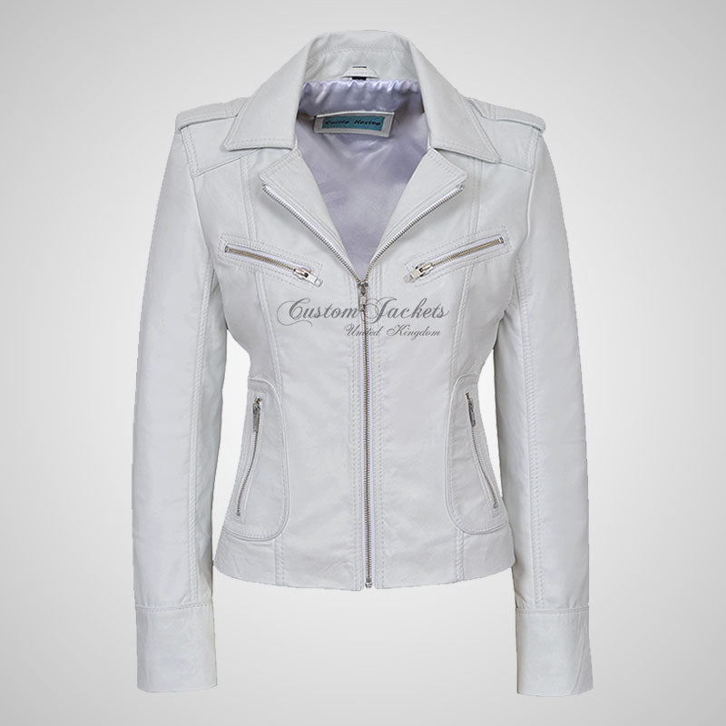 BLAZE Leather Biker Leather Jacket For Women Soft Lambskin Leather