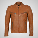RAGE Mens Leather Fashion Biker Jacket Soft Leather