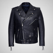 MARLON BRANDO Mens Biker Leather Jacket Moto Leather Jacket