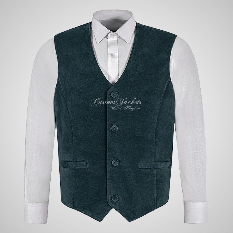 YORK Men's Suede Waistcoat Formal Partywear Vest