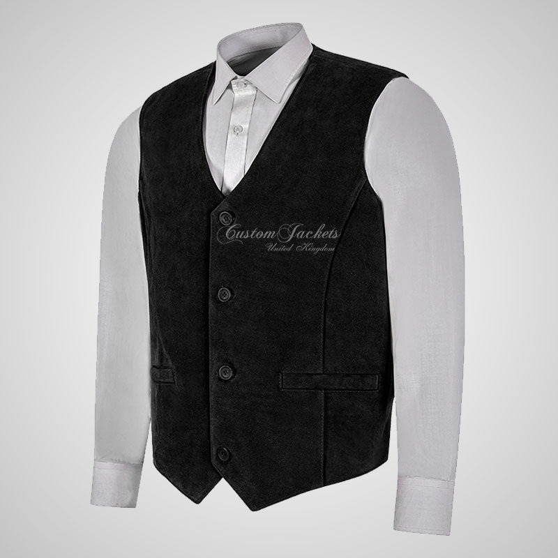 YORK Men's Suede Waistcoat Formal Partywear Vest