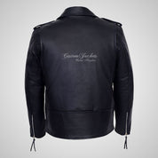 MARLON BRANDO Mens Biker Leather Jacket Moto Leather Jacket