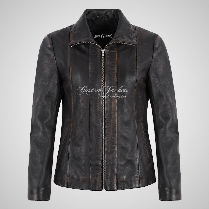 AMABEL Women's Leather Jacket Leather Blouson Jacket