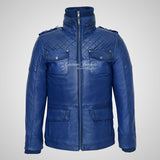 CLIFTON Men's Casual Fashion Biker Style Double Collared Leather Jacket