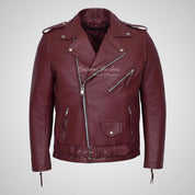 MARLON BRANDO Mens Biker Leather Jacket Moto Leather Jacket