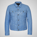 WEST Trucker Leather Jacket Denim Style Shirt Jacket