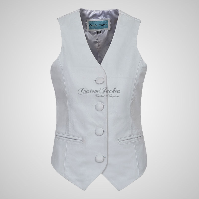 ELEANOR Ladies Leather Waistcoat Formal Party Leather Vest