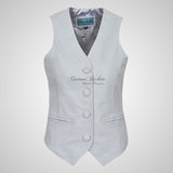 ELEANOR Ladies Leather Waistcoat Formal Party Leather Vest
