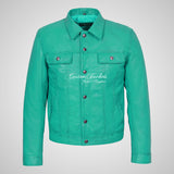 WEST Trucker Leather Jacket Denim Style Shirt Jacket
