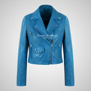 MASY Women's Leather Jacket Fitted Real Leather Jacket