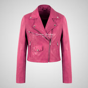 MASY Women's Leather Jacket Fitted Real Leather Jacket