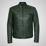 RAGE Mens Leather Fashion Biker Jacket Soft Leather