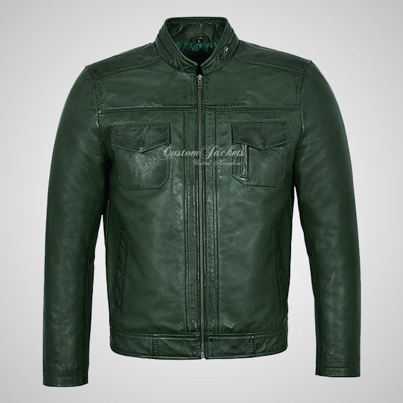 EYAM Men's Biker Leather Jacket Soft Leather Casual Fashion Jacket