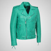 MARLON BRANDO Mens Leather Biker Jacket Classic Jacket