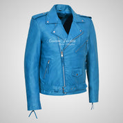 MARLON BRANDO Mens Leather Biker Jacket Classic Jacket